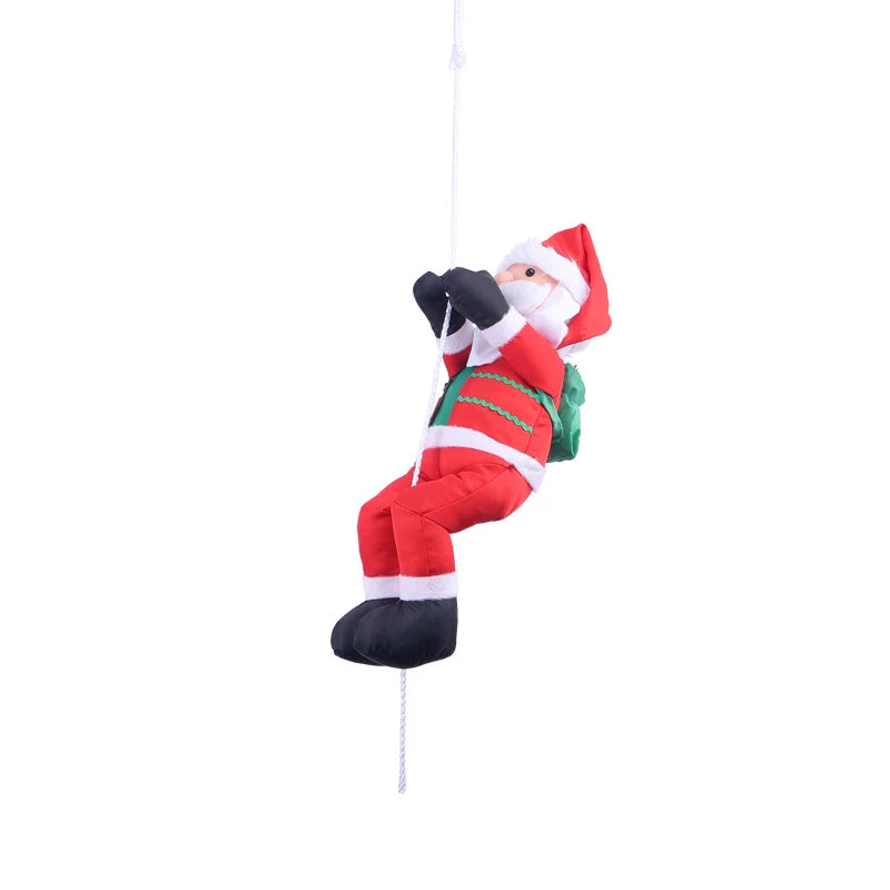 Santa Claus Figurine Weather-Resistant Fabric Hanging Rope