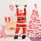 Santa Figurine Climbing Ladder 35 Inch Weather-Resistant