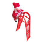 Santa Figurine Climbing Ladder Fiberglass