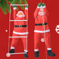 Santa Figurine Climbing Ladder Weather-Resistant 35 Inch