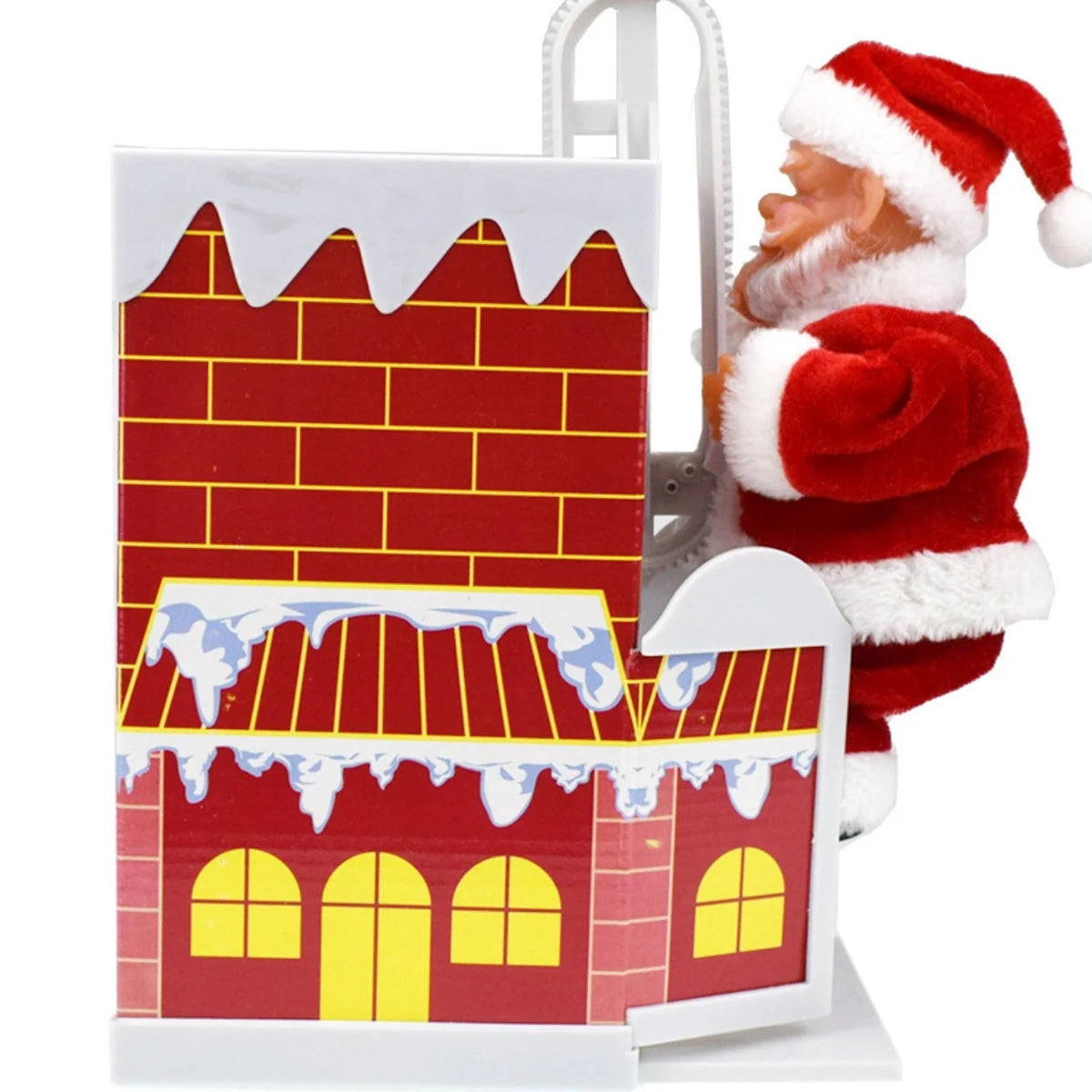 Santa Figurine Climbing Mantel Sturdy Plastic & Painted Detail