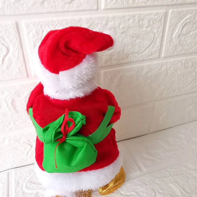 Santa Figurine Durable Resin Movable Parts & Lighted Necklace