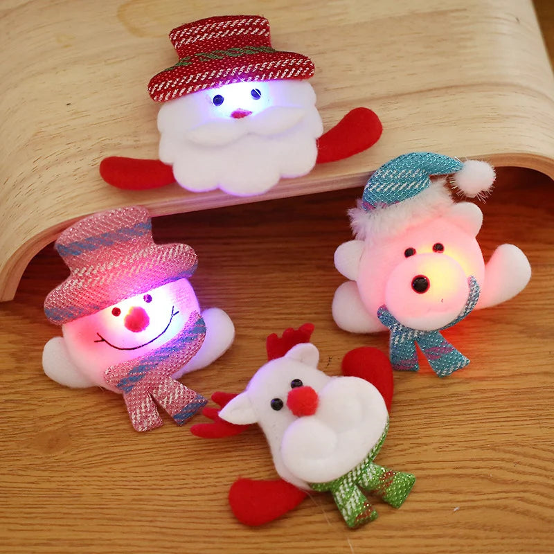 Santa Figurine Felt & Soft Fabric Fluffy Beard