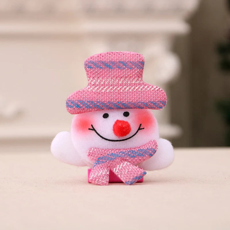 Santa Figurine Felt & Soft Fabric Fluffy Beard