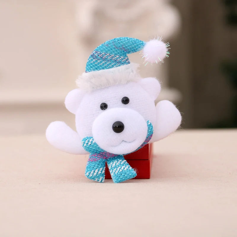 Santa Figurine Felt & Soft Fabric Fluffy Beard