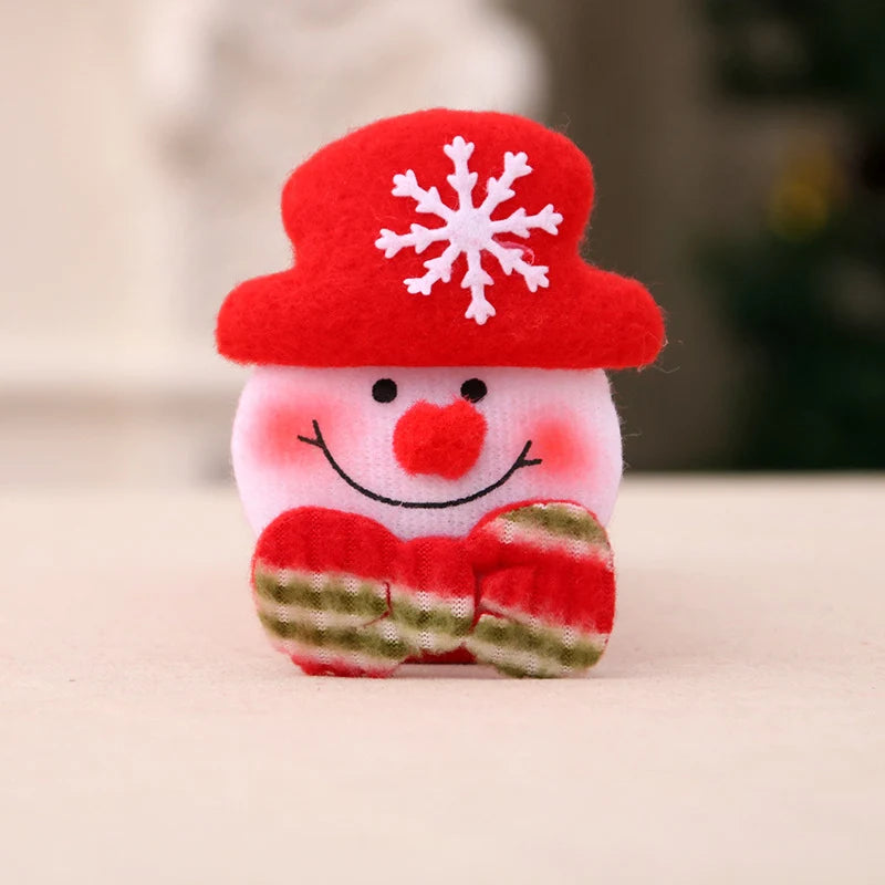 Santa Figurine Felt & Soft Fabric Fluffy Beard