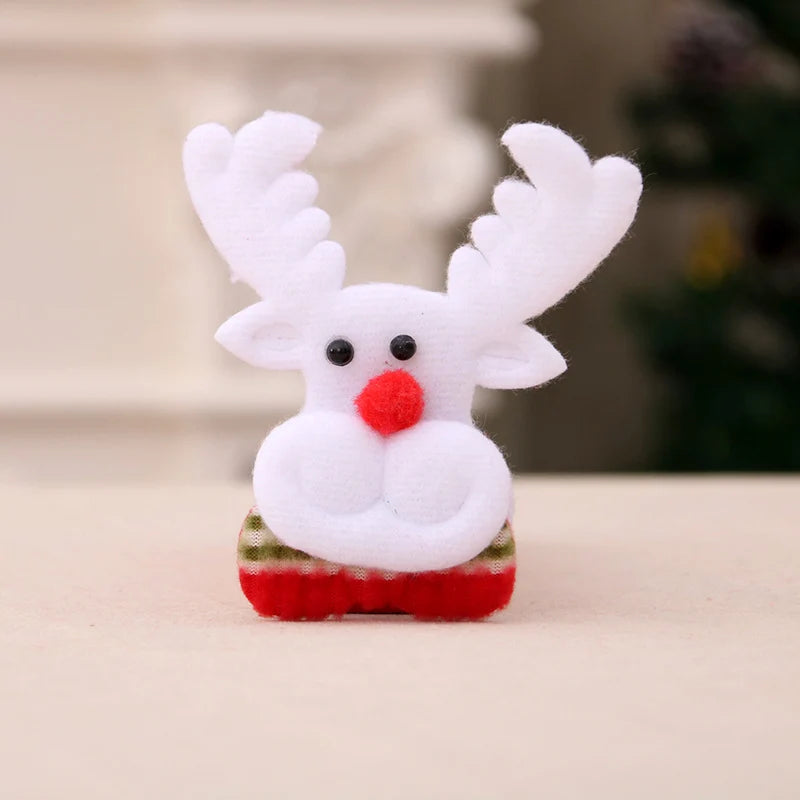 Santa Figurine Felt & Soft Fabric Fluffy Beard