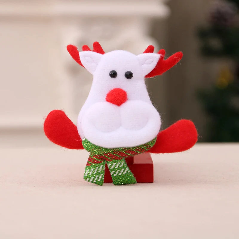 Santa Figurine Felt & Soft Fabric Fluffy Beard