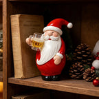 Santa Figurine Hand-Painted Polyresin With Beer Mug
