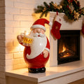 Santa Figurine Hand-Painted Polyresin With Beer Mug