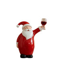 Santa Figurine Hand-Painted Polyresin With Beer Mug