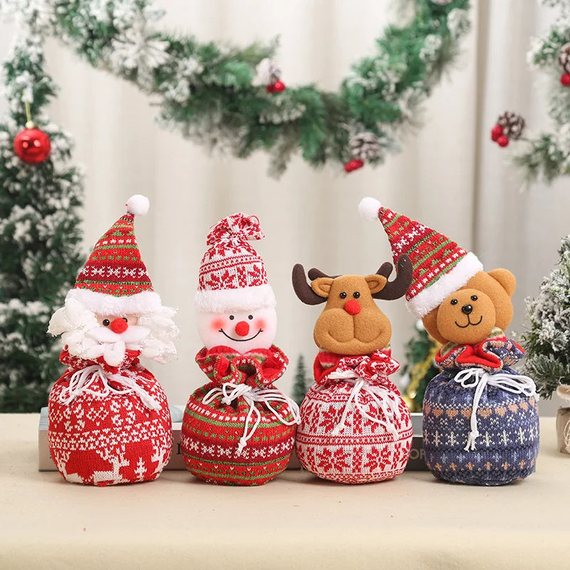 Santa Figurine Handcrafted Fabric Tabletop Decor