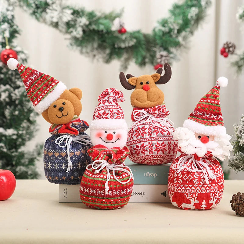 Santa Figurine Handcrafted Fabric Tabletop Decor