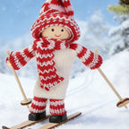 Santa Figurine Handmade Knitted Suit & Soft Beard