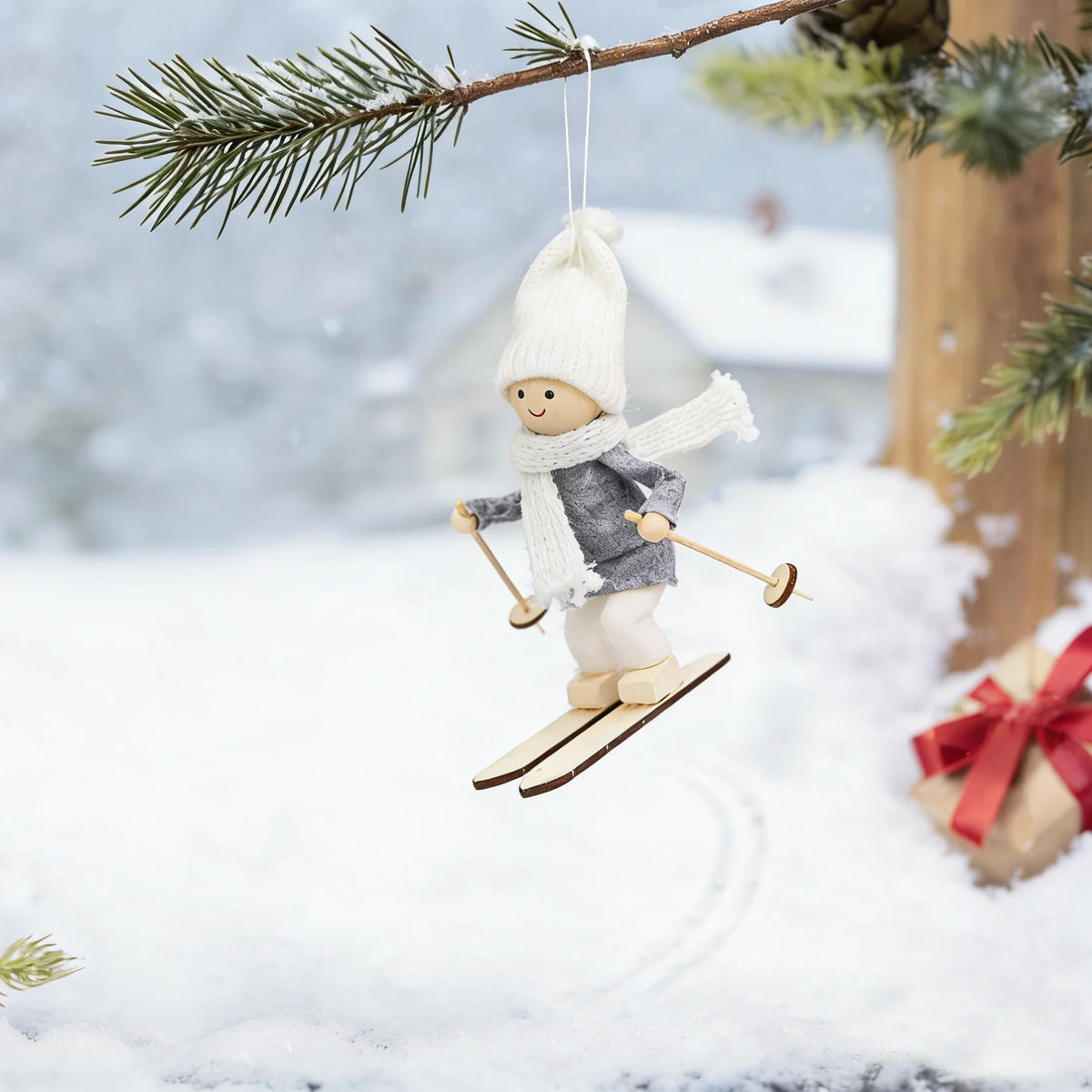 Santa Figurine Handmade Knitted Suit & Soft Beard