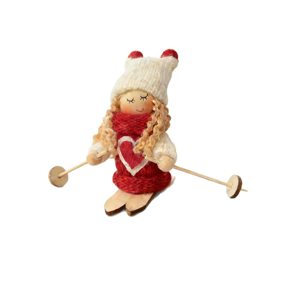 Santa Figurine Handmade Knitted Suit & Soft Beard