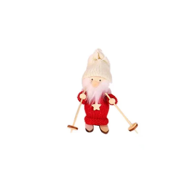 Santa Figurine Handmade Knitted Suit & Soft Beard