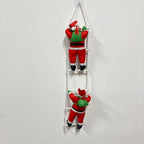 Santa Figurine On Ladder 10 Inch Indoor & Outdoor