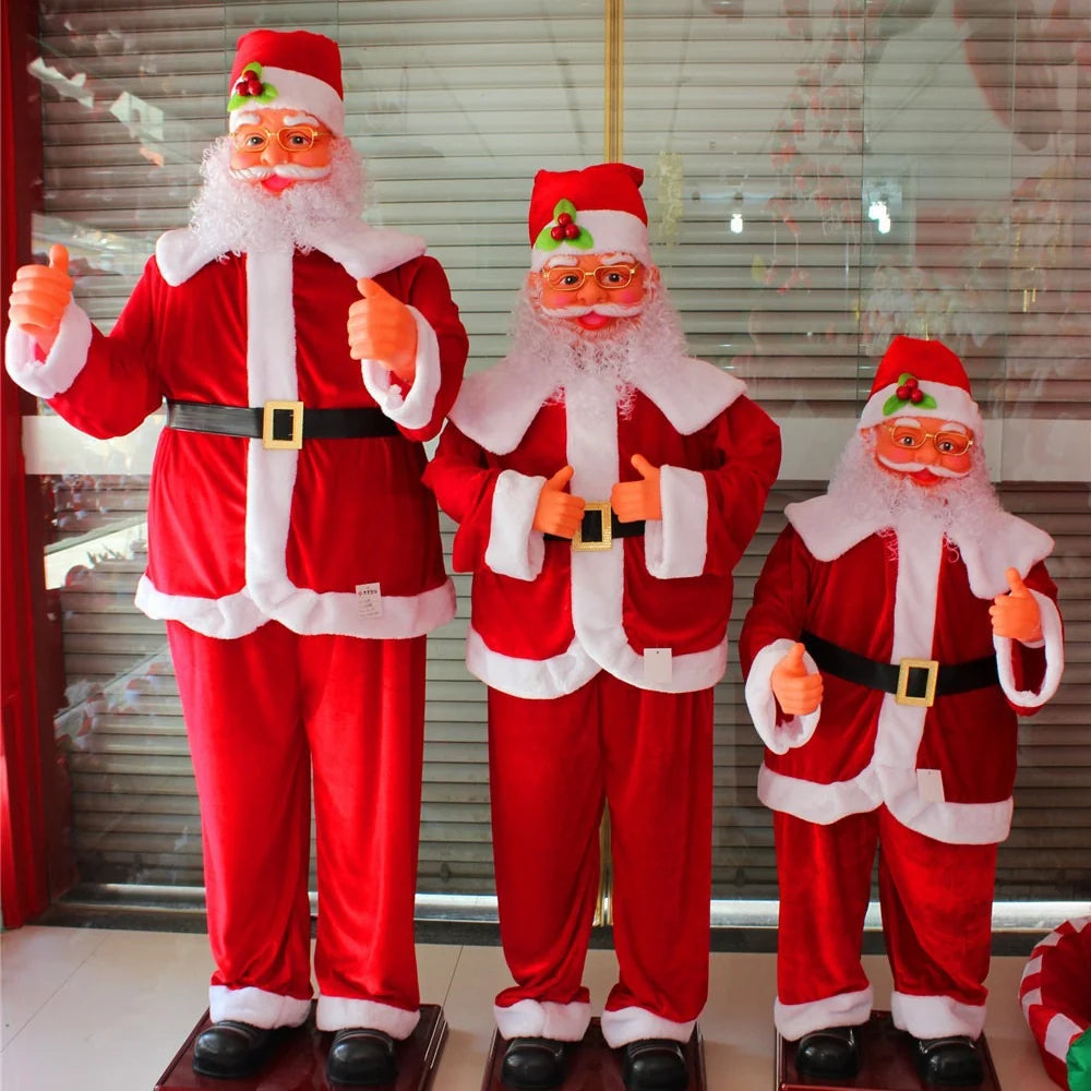Santa Figurine Plush Red Suit Durable & Lightweight