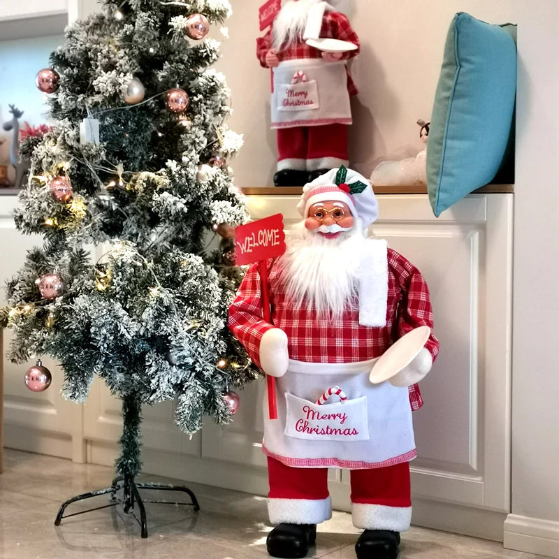 Santa Figurine Set Detailed Festive Design