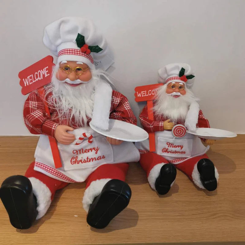 Santa Figurine Set Detailed Festive Design