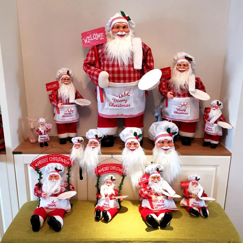 Santa Figurine Set Detailed Festive Design