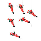 Santa Figurine Set Embroidered Climbing Ladder 16 Inch