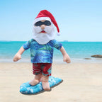 Santa Figurine Surfing Durable Resin Indoor & Outdoor
