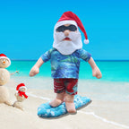 Santa Figurine Surfing Durable Resin Indoor & Outdoor
