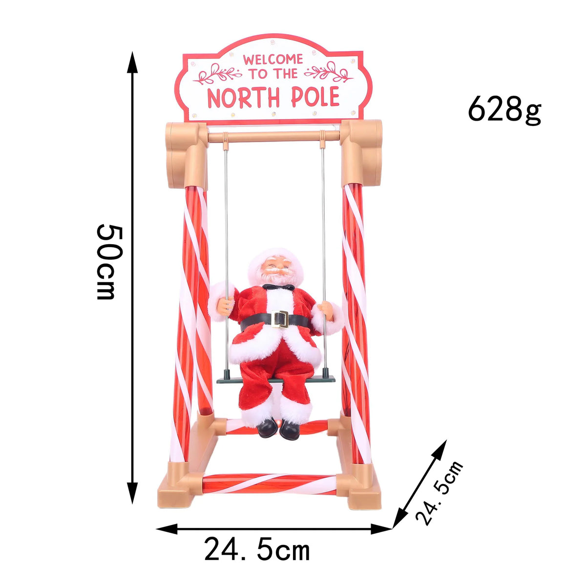 Santa Figurine Swinging Tabletop 50cm Red