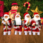Santa Figurines Musical Fiberglass Set of 4