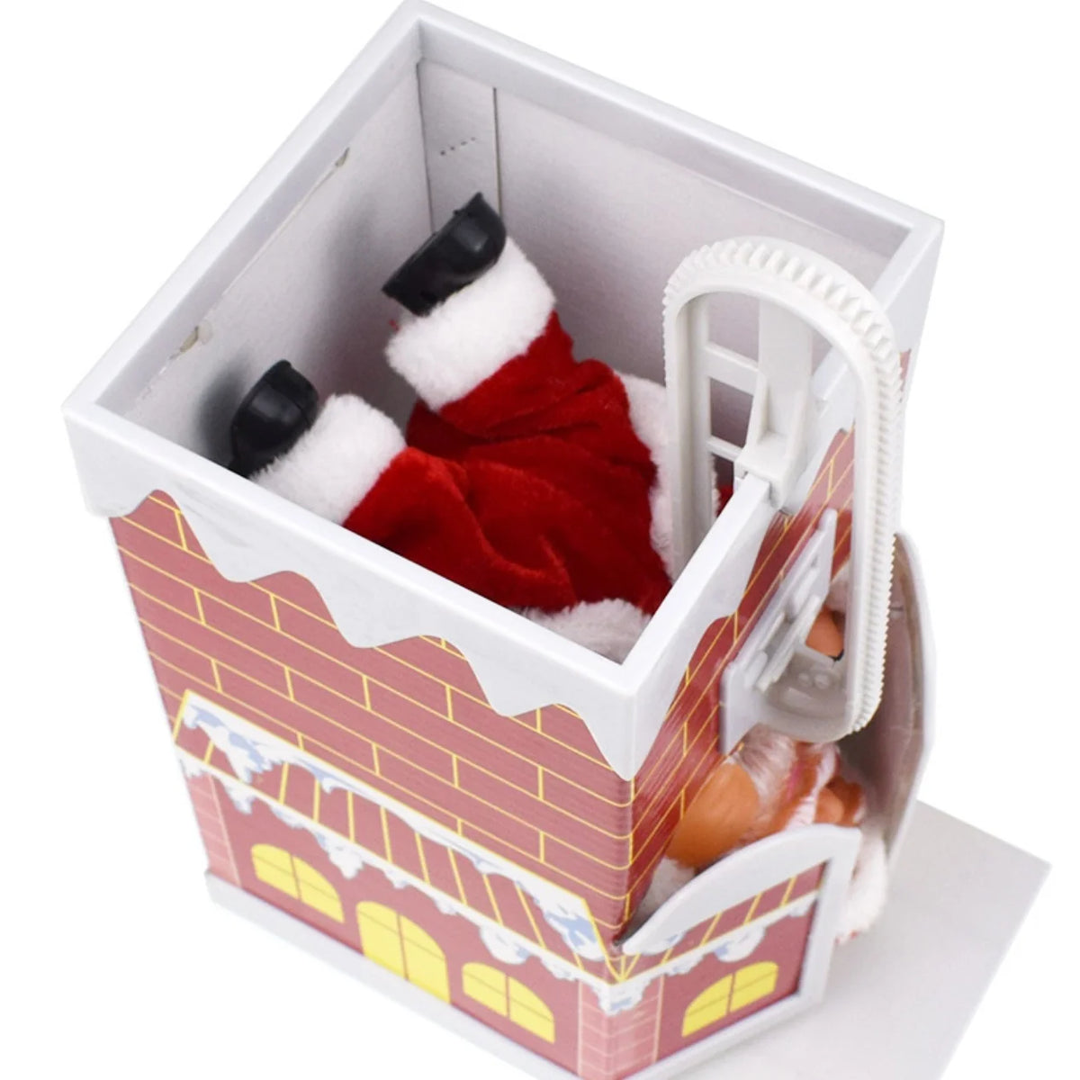 Santa Fireplace Decoration Vivid Painted Detail Easy Install