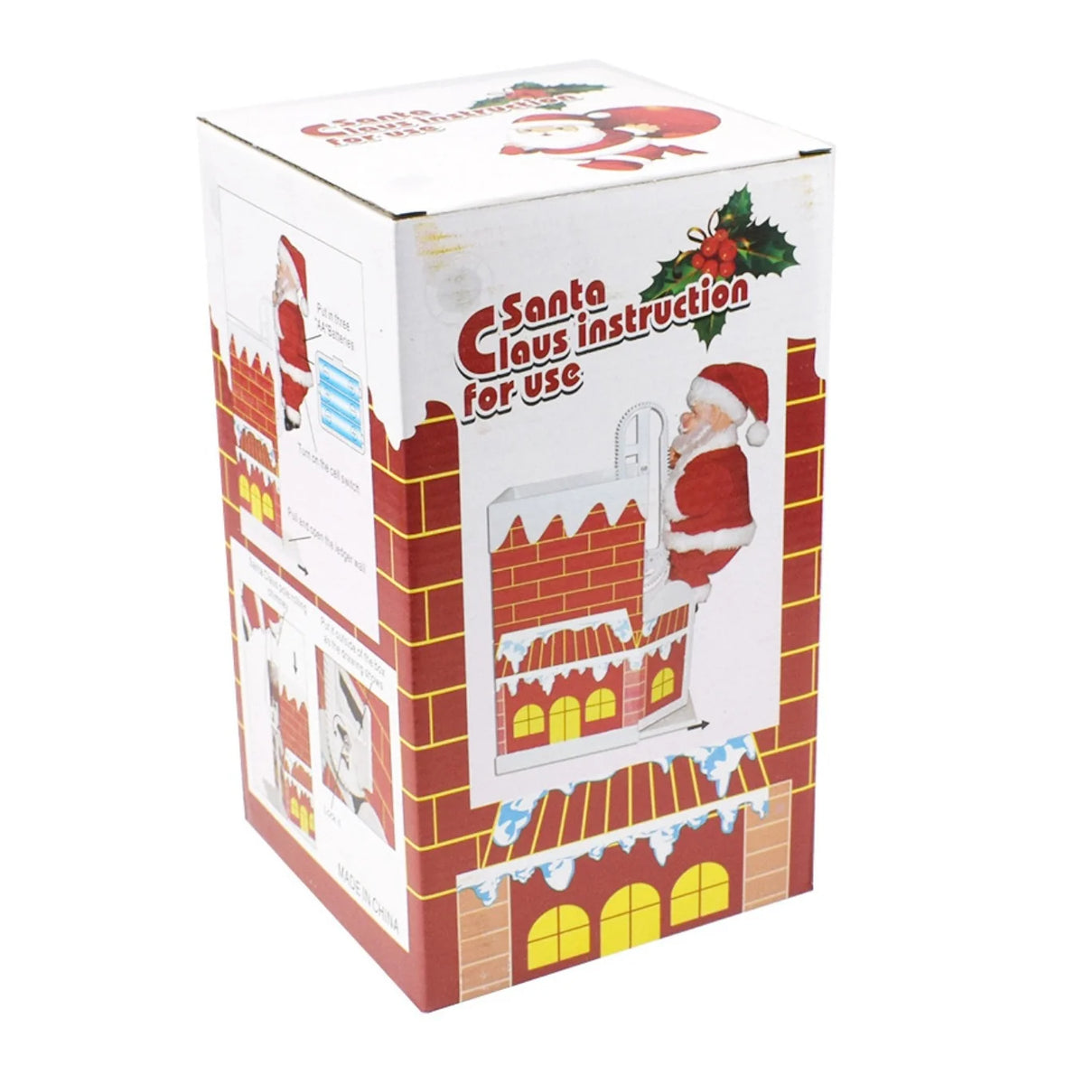 Santa Fireplace Decoration Vivid Painted Detail Easy Install