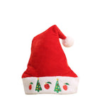Santa Hat Classic Red White Fur Trim Embroidered