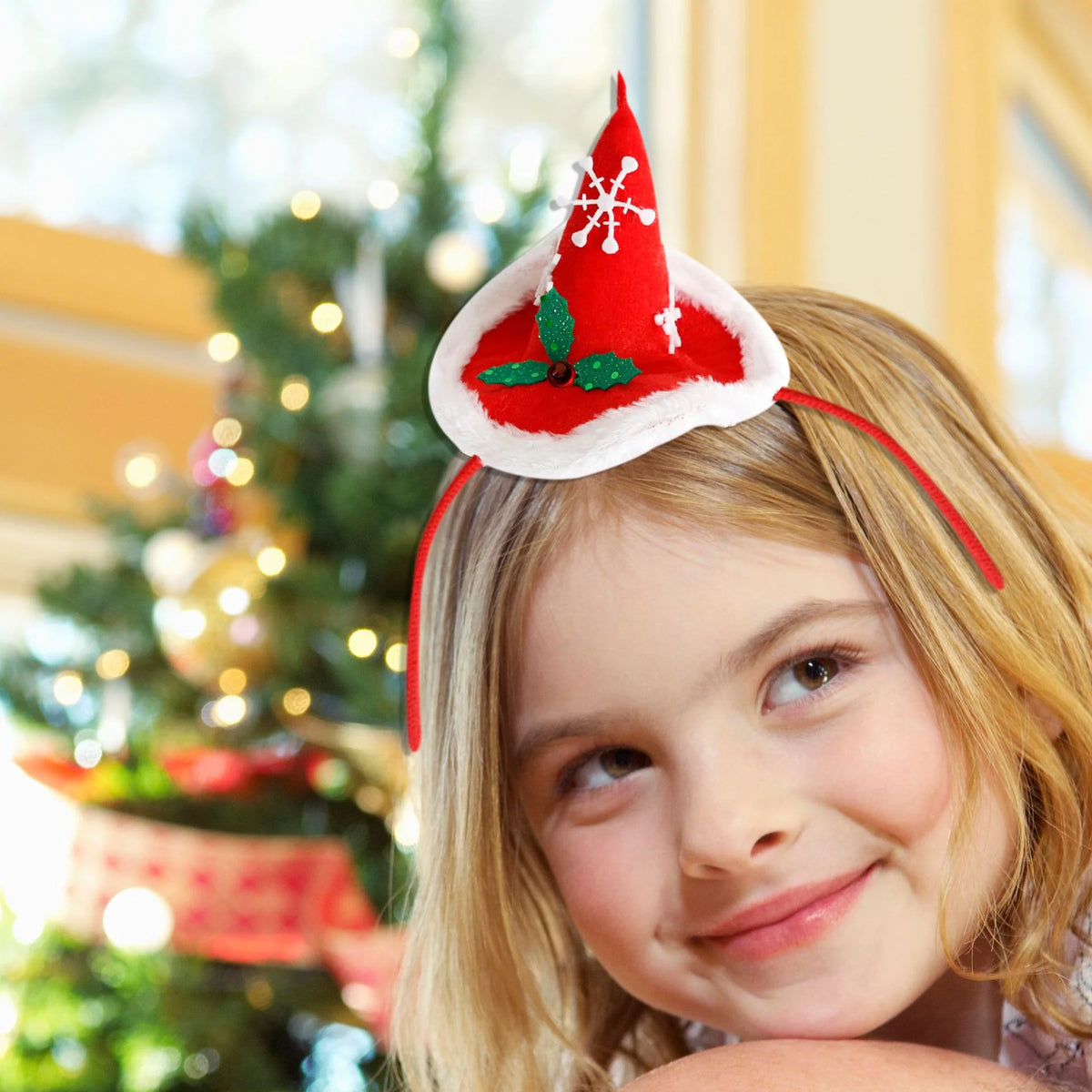 Santa Hat Plush Cute Ears One Size Fits Most