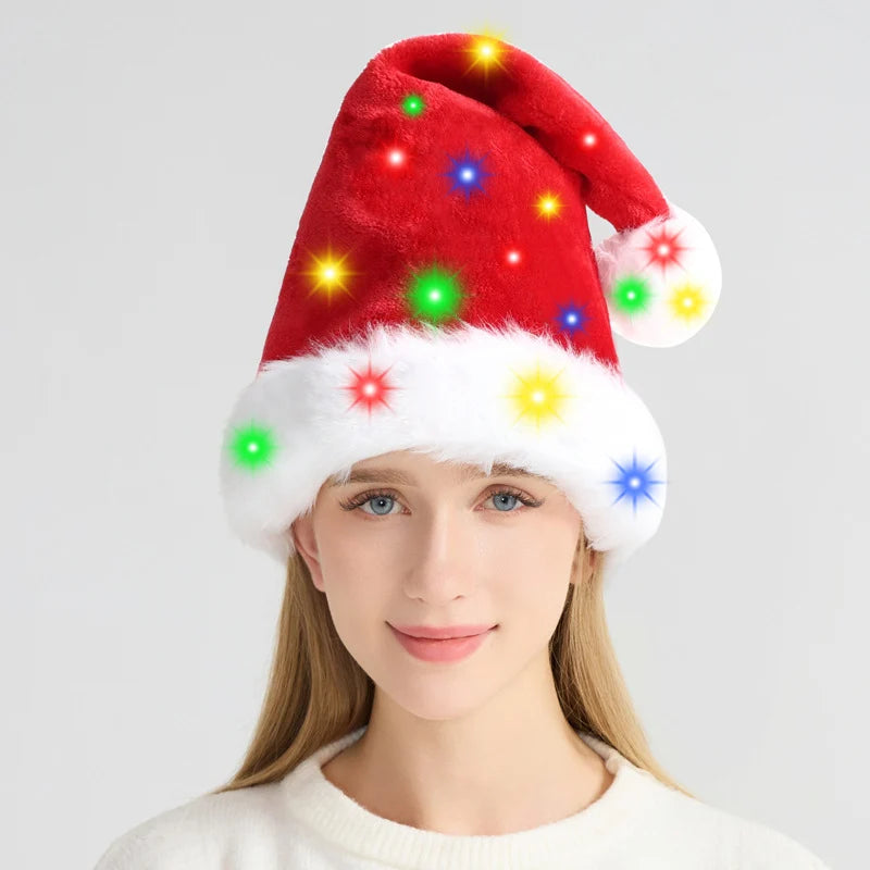 Santa Hat Soft Fleece Faux Fur Trim Pom Pom