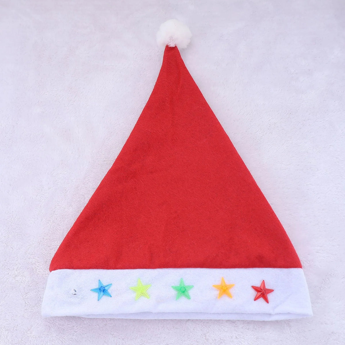 Santa Hat Soft Fleece Faux Fur Trim Pom Pom