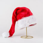 Santa Hat Soft Fleece Faux Fur Trim Pom Pom