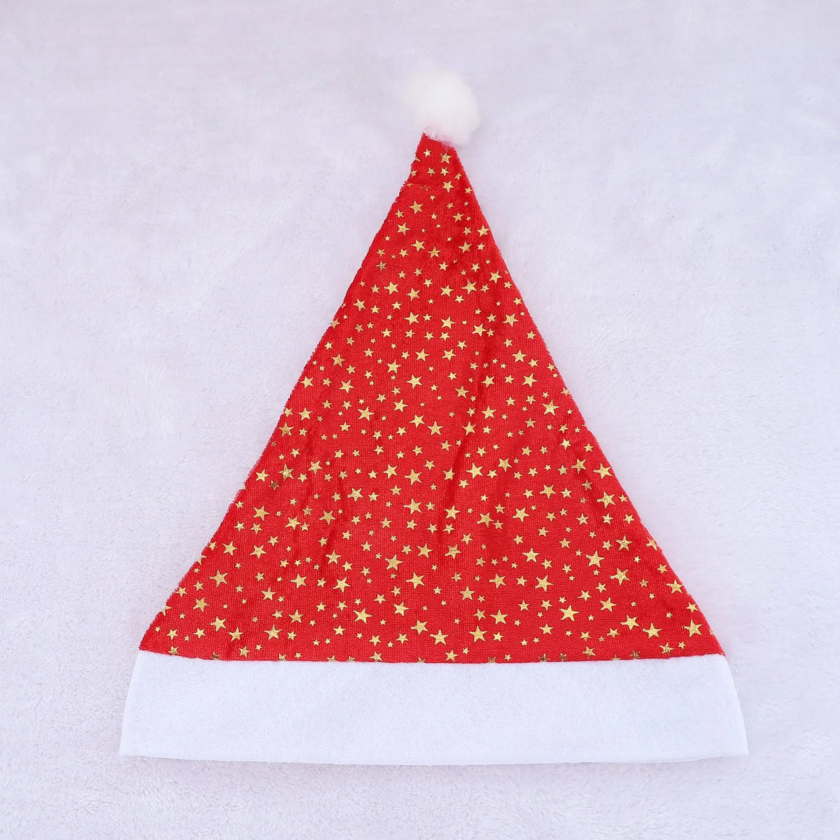 Santa Hat Soft Fleece Faux Fur Trim Pom Pom