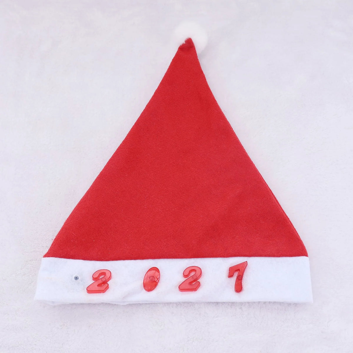 Santa Hat Soft Fleece Faux Fur Trim Pom Pom