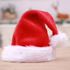 Santa Hat Soft Fleece Faux Fur Trim Pom Pom