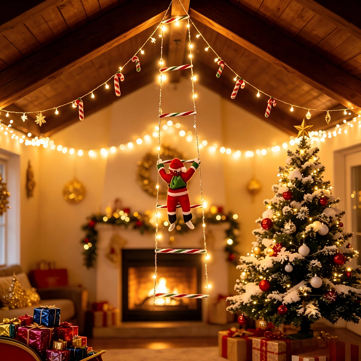 Santa Ladder Lights 8 Modes USB Powered