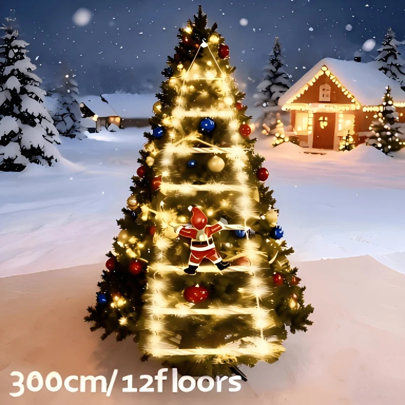 Santa Ladder Lights 8 Modes USB Powered