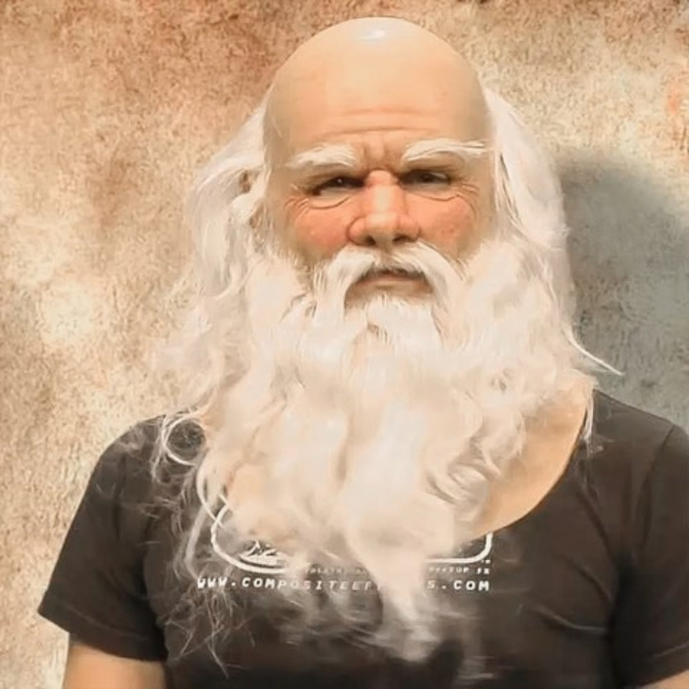 Santa Mask Realistic Beard Full-Face Coverage Lightweight
