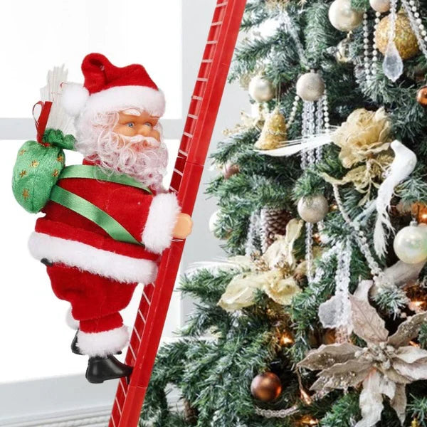 Santa Ornament Animated Climbing Motion Warm LED 15 Songs