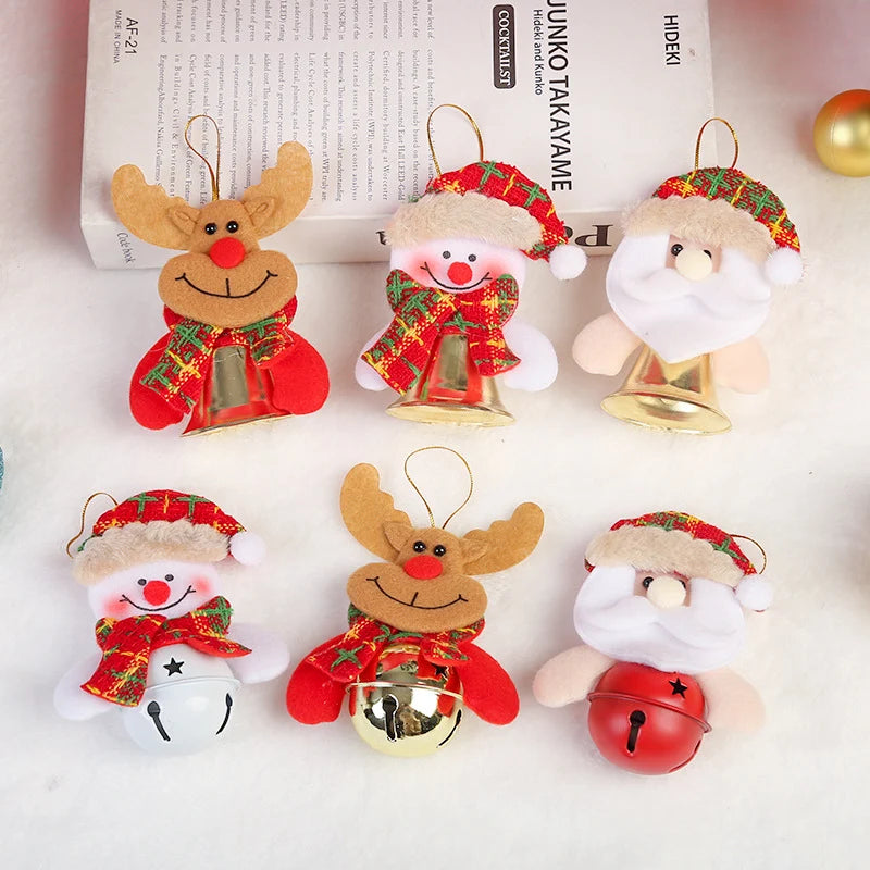 Santa Ornament Felt Bells Hanging & Table Decor