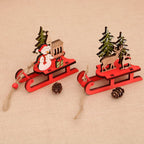 Santa Sleigh Decoration Handcrafted Wood Centerpiece