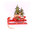 Santa Sleigh Decoration Handcrafted Wood Centerpiece
