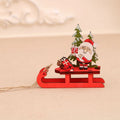 Santa Sleigh Decoration Handcrafted Wood Centerpiece