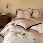 Satin Bed Linen Set Cotton Satin Temperature-Regulating